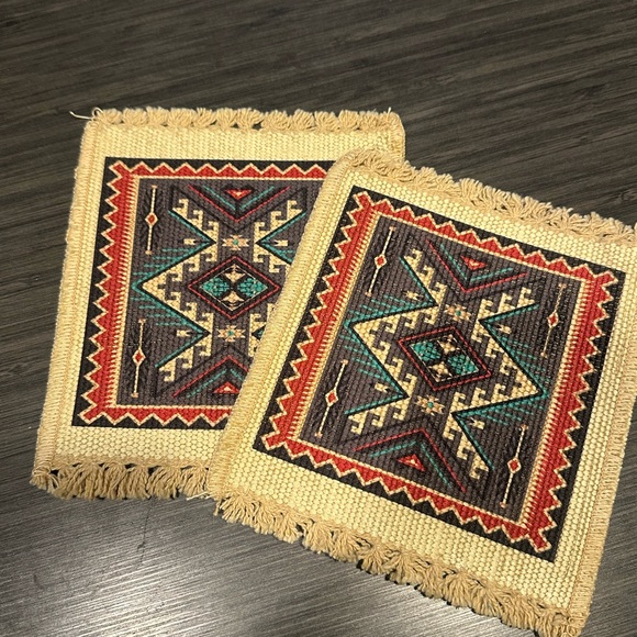 Geometric Patterned Coaster Set - Multicolor - Picture 3 of 5